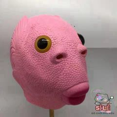 Mặt Nạ Cá HỒNG Silicone Người Lớn - Mũ Ếch Xanh Hóa Trang Độc Đáo Halloween - Phụ Kiện Cosplay TikTok ấn Tượng