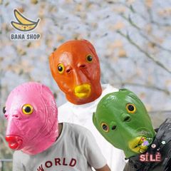 Mặt Nạ Silicon Cá Xanh Đa Màu - Phụ Kiện Hóa Trang Thú Vị Cho Halloween, Tiệc Tùng và Chụp Hình