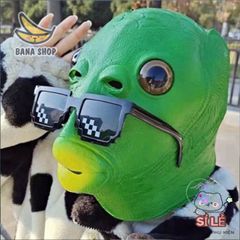 Mặt Nạ Silicon Cá Xanh Đa Màu - Phụ Kiện Hóa Trang Thú Vị Cho Halloween, Tiệc Tùng và Chụp Hình