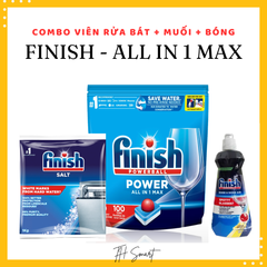 Viên Rửa Bát FINISH All In 1 Max 100 Viên, 10 Chức Năng Tiện Ích, Làm Sạch Sâu và Bóng Sáng Đồ Dùng Nhà Bếp