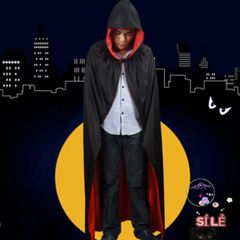 Áo Choàng Phù Thủy Đen Đỏ Kèm Mũ Trùm - Trang Phục Hóa Trang Halloween Độc Đáo Cho Trẻ Em và Người Lớn