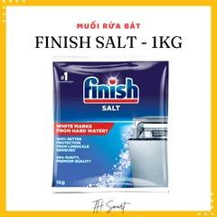 Muối Rửa Bát FINISH Salt 1kg - Làm Mềm Nước, Ngăn Ngừa Cặn Vôi Cho Máy Rửa Bát, Bát Đĩa Sạch Bóng