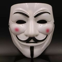 Mặt Nạ Hacker Trắng Chất Liệu Nhựa An Toàn - Phụ Kiện Thời Trang Hóa Trang Nhân Vật Nổi Tiếng