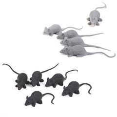 Bộ 10 Con Chuột Nhựa Trang Trí Halloween - Mô Hình Màu Đen Và Xám - Đồ Chơi Kinh Dị 100% Mới