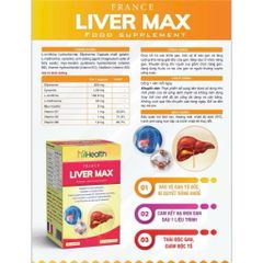Viên uống bổ gan Mhealth LIVER MAX - Nhập khẩu Pháp, Giải độc gan, Hỗ trợ hạ men gan, Tăng cường sức đề kháng - Hộp 30 viên