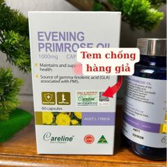 Tinh Dầu Hoa Anh Thảo Careline 1000mg - Hỗ Trợ Tăng Cường Nội Tiết Tố & Làm Đẹp Da (60 Viên) Nhập Khẩu Chính Ngạch Úc