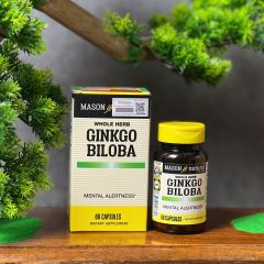 Viên Uống Bổ Não Mason Natural Ginkgo Biloba 60 Viên - Tăng Cường Trí Nhớ & Hỗ Trợ Sức Khỏe Hệ Thần Kinh