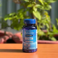 Viên Uống Ngăn Rụng Tóc Puritan’s Pride Biotin 10.000mcg - Hỗ Trợ Mọc Tóc Chắc Khỏe, Chăm Sóc Móng Và Da - Mỹ 100 Viên