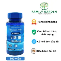 Viên Uống Ngăn Rụng Tóc Puritan’s Pride Biotin 10.000mcg - Hỗ Trợ Mọc Tóc Chắc Khỏe, Chăm Sóc Móng Và Da - Mỹ 100 Viên