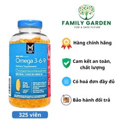 Viên uống Omega 3-6-9 hỗ trợ sức khỏe tim mạch - 325 viên chất lượng cao, tăng cường trí nhớ và sức khỏe toàn diện