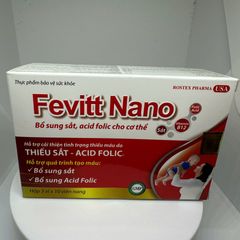 Viên Uống FEVITT NANO Bổ Sung Sắt và Acid Folic - Hỗ Trợ Cải Thiện Thiếu Máu, Hộp 100 Viên Bổ Máu ROSTEX PHARMA