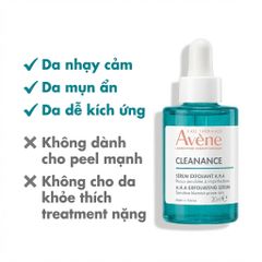 Serum Tẩy Tế Bào Chết Avène Cleanance AHA 30ml - Làm Sáng Da, Giảm Thâm, Dịu Nhẹ Cho Da Nhạy Cảm, Dành Cho Da Dầu và Mụn