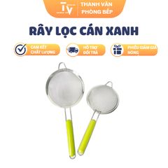 Rây Lọc Cán Xanh Inox - Dụng Cụ Gia Dụng Nhà Bếp Tiện Dụng, Chất Lượng Cao, Kích Thước 20x11x7cm (TV1302)