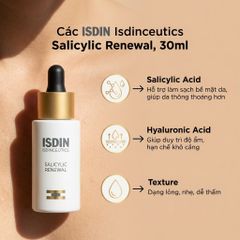 Serum ISDIN Isdinceutics Salicylic Renewal 30ml - Giảm mụn, Làm sáng da, Mờ thâm, Chăm sóc da dầu và hỗn hợp