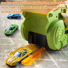 Xe Khủng Long Nuốt Xe Ô Tô Kèm Đường Trượt - Đồ Chơi Phát Triển Tư Duy Cho Bé Từ 3 Tuổi, Sáng Tạo Vận Động, Không Cần Pin