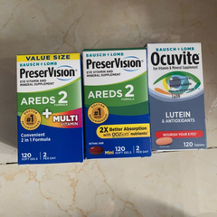 Viên Uống Bổ Mắt Ocuvite Adult 50+ Bausch & Lomb 120 Viên - Hỗ Trợ Sức Khỏe Mắt cho Người Trên 50 Tuổi