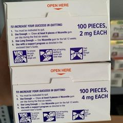 Kẹo Cao Su Nicorette Hỗ Trợ Cai Thuốc Lá - Hương Vị Quế, 2mg - Gói 100 Viên Giúp Kiểm Soát Cơn Thèm Thuốc Lá