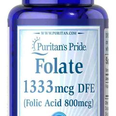 Viên Ngăn Ngừa Thiếu Máu Bổ Sung Folic Acid Puritan's Pride 250 Viên - 400-800 mcg Hỗ Trợ Sức Khỏe Tim Mạch, Giảm Nguy Cơ Thiếu Folic