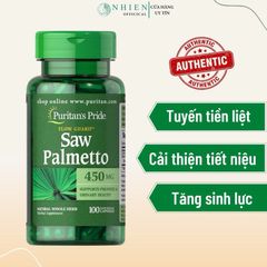 [Date 2028]Hỗ trợ đường tiết niệu và tuyến tiền liệt Saw Palmetto 450 mg Puritan’s Pride 501521
