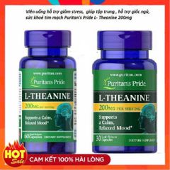 [ Date 2027]Viên uống giảm căng thẳng, bổ não, mất ngủ L-Theanine 200mg Puritan's Pride - Shop Songna