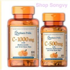 Viên uống bổ sung Vitamin C 1000mg Puritan's Pride - Hỗ trợ tăng cường miễn dịch và làm đẹp da - 100 viên của Mỹ