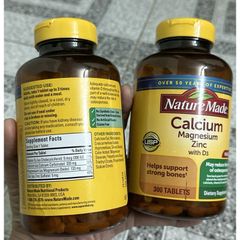 [Date 2028]Viên uống Calcium Magnesium Zinc D3 Nature Made - Canxi tổng hợp Nature Made 300v USA