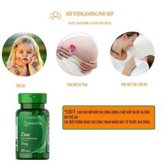 [Date 2025] Viên uống bổ sung kẽm zinc 25mg-50mg giảm mụn, tăng cường sức đề kháng Puritan's Pride 100v - Shop Songna