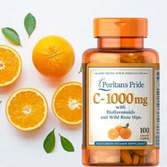 Viên uống ngừa mụn và làm mờ vết thâm Puritan's Pride Zinc & Vitamin C - Hỗ trợ làm đẹp da, chống oxy hóa, 100 viên