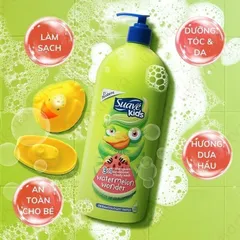 Sữa Tắm Gội Xả Suave Kids 3 in 1 Hương Trái Cây Không Cay Mắt Cho Trẻ 3 Tuổi - Dầu Gội, Sữa Tắm An Toàn Mỹ