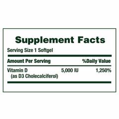 [Date 2027]Vitamin D3 125mcg (5000IU) Nature's Bounty