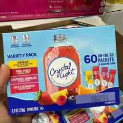Bột Pha Nước Trái Cây Không Đường Crystal Light - Gói Đa Dạng 4 Vị: Chanh, Trái Cây Nhiệt Đới, Mâm Xôi, Dâu Rừng - Thích Hợp Cho Người Ăn Kiêng