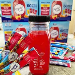 Bột Pha Nước Trái Cây Không Đường Crystal Light - Gói Đa Dạng 4 Vị: Chanh, Trái Cây Nhiệt Đới, Mâm Xôi, Dâu Rừng - Thích Hợp Cho Người Ăn Kiêng
