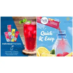 Bột Pha Nước Trái Cây Không Đường Crystal Light - Gói Đa Dạng 4 Vị: Chanh, Trái Cây Nhiệt Đới, Mâm Xôi, Dâu Rừng - Thích Hợp Cho Người Ăn Kiêng