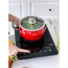 Bếp từ đơn Arber AB301A - Bếp điện thông minh 2000W kèm chảo nấu lẩu, thiết kế sang trọng, bảng điều khiển cảm ứng, an toàn sử dụng.