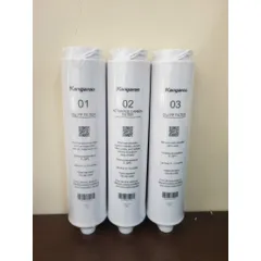 Bộ 3 Lõi Lọc Đúc 123 Kangaroo KG400HU Chính Hãng - Lõi PP 5 Micron, Than Hoạt Tính, PP 1 Micron Cho Nước Sạch An Toàn