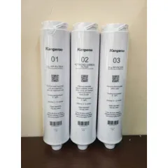 Bộ 3 Lõi Lọc Đúc 123 Kangaroo KG400HU Chính Hãng - Lõi PP 5 Micron, Than Hoạt Tính, PP 1 Micron Cho Nước Sạch An Toàn