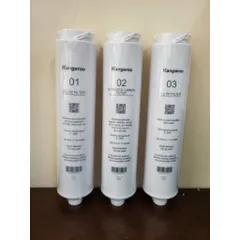 Bộ 3 Lõi Lọc Đúc 123 Kangaroo KG400HU Chính Hãng - Lõi PP 5 Micron, Than Hoạt Tính, PP 1 Micron Cho Nước Sạch An Toàn