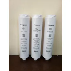 Bộ 3 Lõi Lọc Đúc 123 Kangaroo KG400HU Chính Hãng - Lõi PP 5 Micron, Than Hoạt Tính, PP 1 Micron Cho Nước Sạch An Toàn