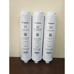 Bộ 3 Lõi Lọc Đúc 123 Kangaroo KG400HU Chính Hãng - Lõi PP 5 Micron, Than Hoạt Tính, PP 1 Micron Cho Nước Sạch An Toàn