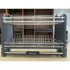 Giá Bát Đĩa Nâng Hạ Eurogold Inox 304 - Thiết Kế Sang Trọng, Chống Han Rỉ, Có Nút Trợ Lực, Kích Thước Đa Dạng EUT9160, EUT9170, EUT9180, EUT9190