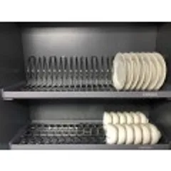 Giá bát cố định inox SUS304 Eurogold 2 tầng - Thiết kế Oval sang trọng, chịu lực tốt, thích hợp cho bếp hiện đại, dễ vệ sinh