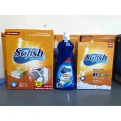 Viên rửa chén SOFISH 90 viên + Muối rửa 1,6Kg + Nước bóng 500ml - Giải pháp làm sạch nhanh chóng cho tất cả máy rửa chén