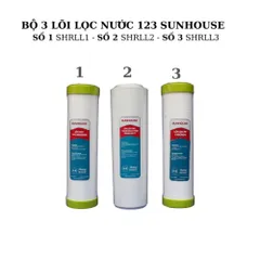 Combo 3 Lõi Lọc Thô Sunhouse 123 Chính Hãng - Bộ Thay Thế Cho Máy Lọc Nước RO, Loại Bỏ Tạp Chất & Mùi Clo