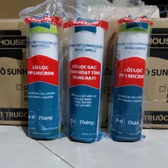 Combo 3 Lõi Lọc Thô Sunhouse 123 Chính Hãng - Bộ Thay Thế Cho Máy Lọc Nước RO, Loại Bỏ Tạp Chất & Mùi Clo