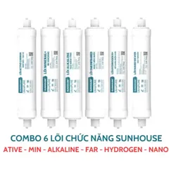 Combo 6 Lõi Lọc Nước Sunhouse 5678910 Chính Hãng - Lõi Tạo Khoáng, Cân Bằng pH, Bổ Sung Oxy Cho Nước Sạch An Toàn