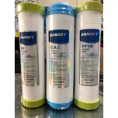 Bộ 3 Lõi Lọc Nước Thô Sanaky - Hàng Chính Hãng, Loại Kiểu PP5, GAC, PP1, Lọc Sạch Chất Bẩn Và Tạp Chất, An Toàn Cho Sức Khỏe