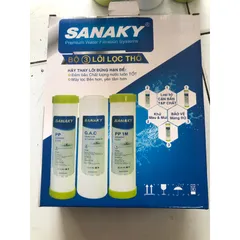 Bộ 3 Lõi Lọc Nước Thô Sanaky - Hàng Chính Hãng, Loại Kiểu PP5, GAC, PP1, Lọc Sạch Chất Bẩn Và Tạp Chất, An Toàn Cho Sức Khỏe