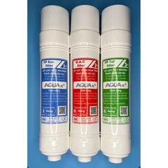 Bộ 3 Lõi Lọc Nước Đúc Nối Nhanh 123 AQUA - Lọc Thô Bảo Vệ Màng RO, Loại Bỏ Tạp Chất, Chất Lượng Cao