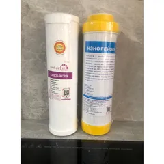 Lõi Lọc Thay Thế 1,2 cho Máy Lọc Nước Geyser Eco8 - Lõi 2 IN 1 Bông Xốp PP và Than Hoạt Tính Ngăn Bụi Bẩn, Rỉ Sét