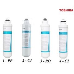 Lõi lọc nước TOSHIBA F-1643 Chính Hãng - Bộ 4 Lõi PP, C1, C2, RO Dùng Cho Máy Lọc Nước Nóng Lạnh TWP-W1643SV(W)